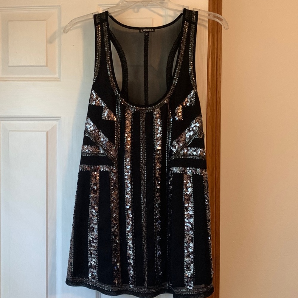 Express sequined tank top